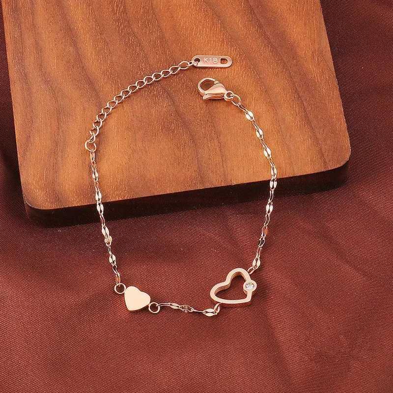 2023 New Fashion Trend Titanium Stainl Steel Elegant Delicate Zircon Heart Bracelet Women Jewelry Wedding Party Premium GiftsXJ250904