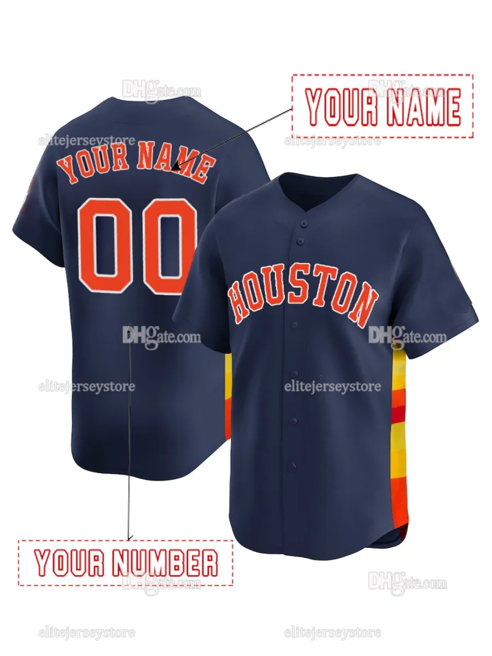 Personalized Custom Baseball Jersey Jose Altuve Jeremy Pena Yordan Alvarez Meyers Abreu Embroidered Letter Number Design3