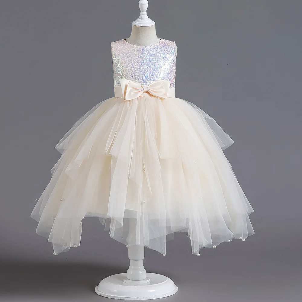 2025 Lilac Girl Party Dresses For Children Girl Dresses Performance Junior Dress Wedding Evening Prom Holiday Skirt Costume Z250904