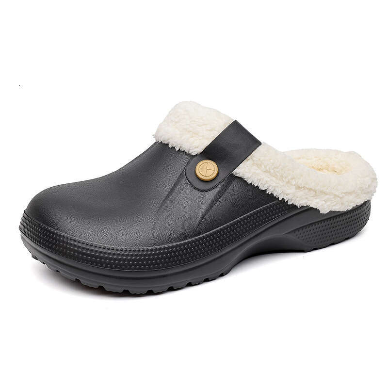2025 New Large Size Fleece-Lined Home Slippers Women and Couples, Closed-Toe Cotton Shoes, Warm Furry Shoes for Men