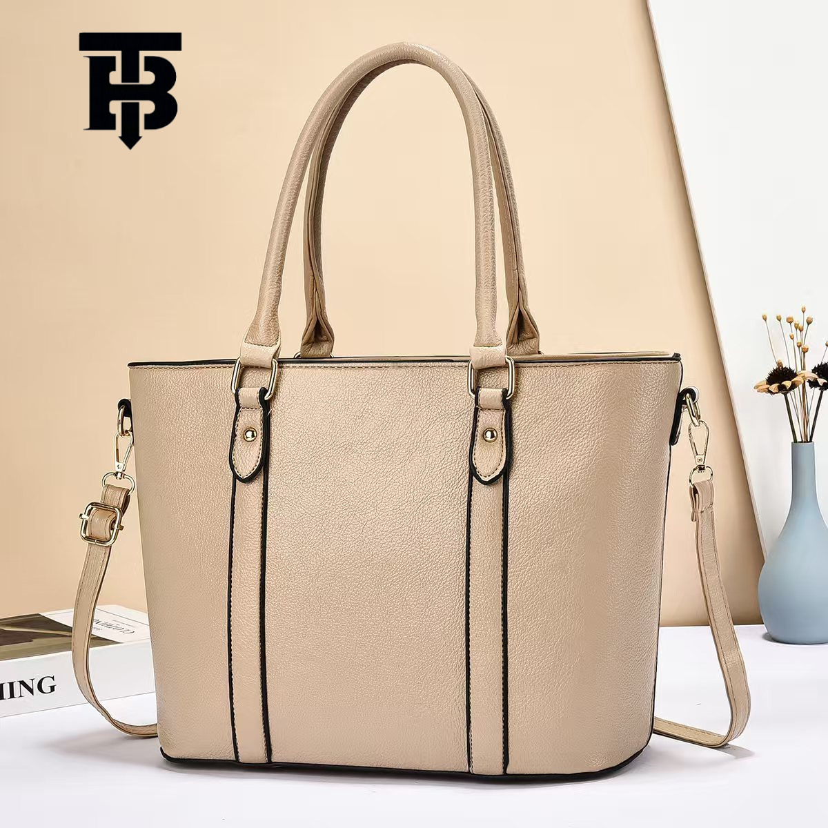 TB BHULAMTE Cross-Border Large Capacity European and American Style Retro New Tote Women's Bag Simple Trendy Women's Shoulder Bag Designer s