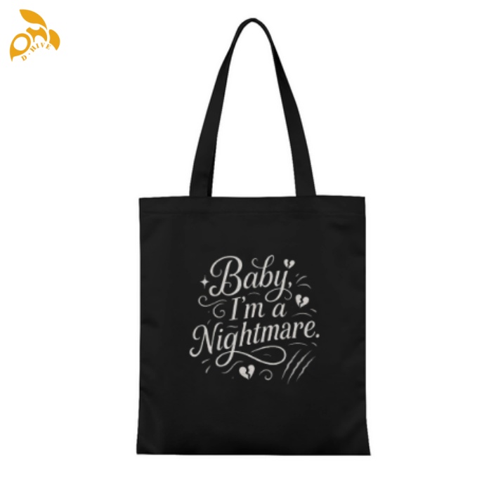 Customized handbags with free shipping cute fashionable trendy Leisure designer's lightweight niche high-quality black full-printed canvas handba