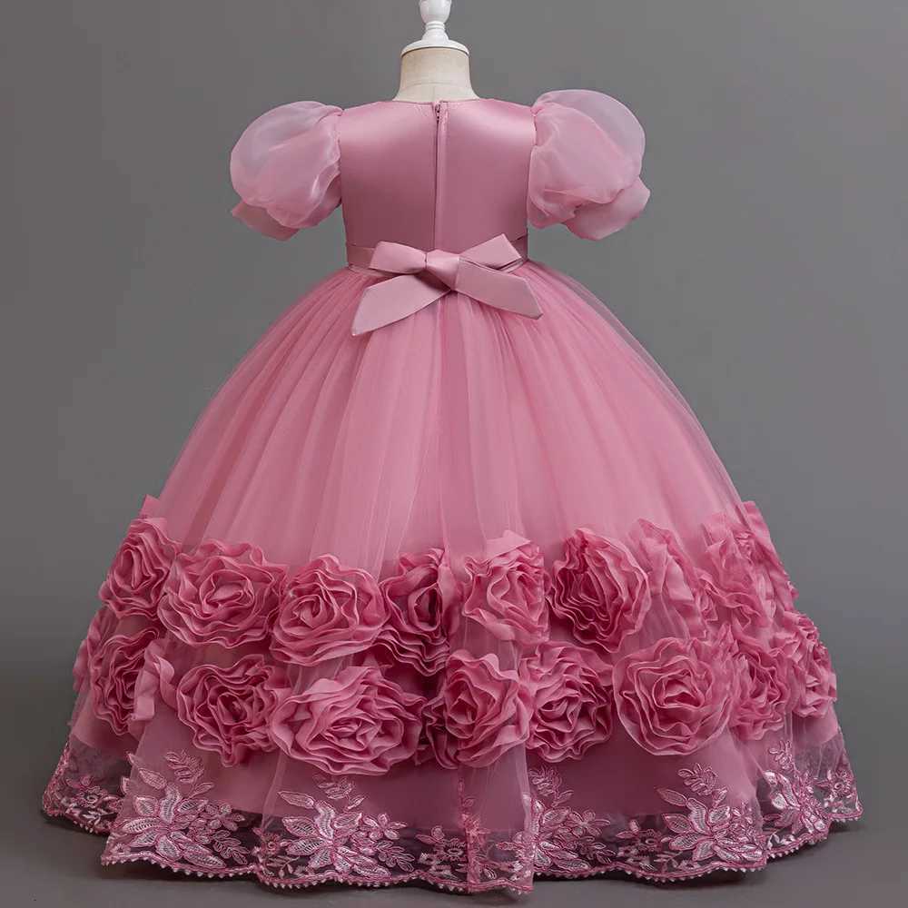 4-12 years old flower boy wedding dress evening dress sequins long Halloween girl dress Christmas performance host speeches Z250904