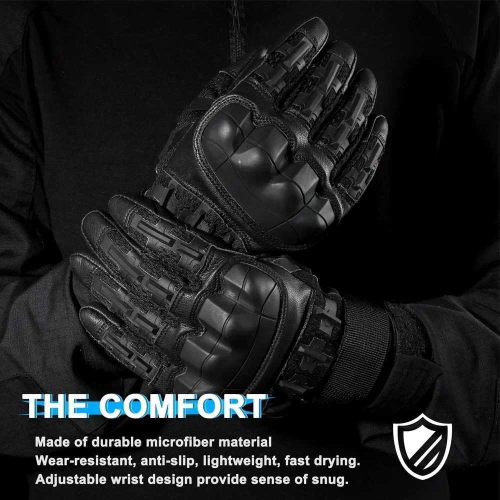 Tactical Gloves Pro Sports Gloves Touch Screen PU ather Outdoor Hunting Hiking Combat Airsoft Full Finger Shooting Glove MenXJ250904
