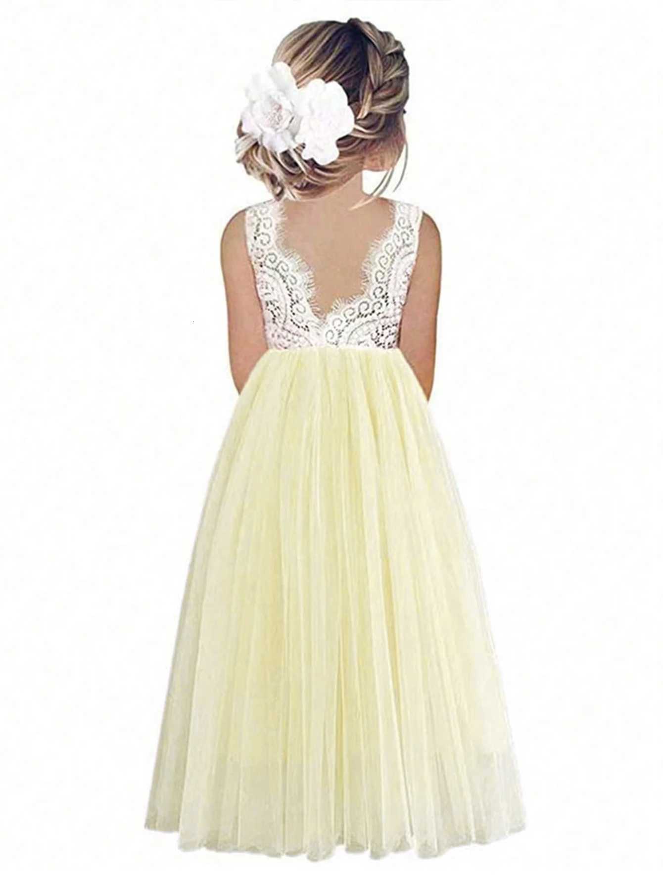 2024 Flower Girl Dress Baby Kids Summer Princess Party Lace Wedding Birthday Dresses Children Clothing 2 4 6 8 10 12 14 Z250904