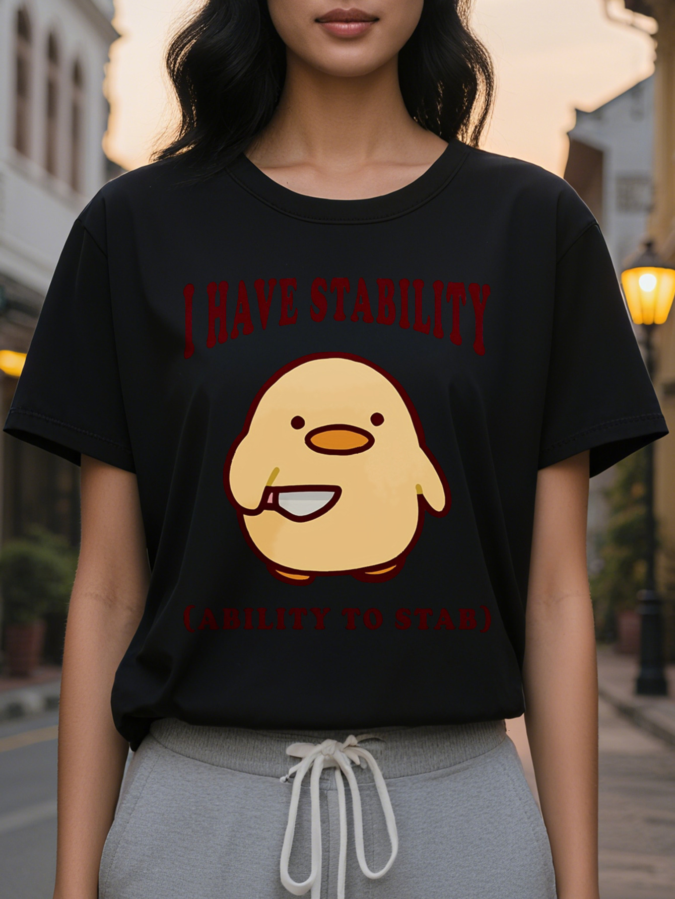 1 HAVE STABILITY American Style Printed Pattern Fashion Round Neck Short Sleeve T-Shirt Spring and Summer New Slim Fit