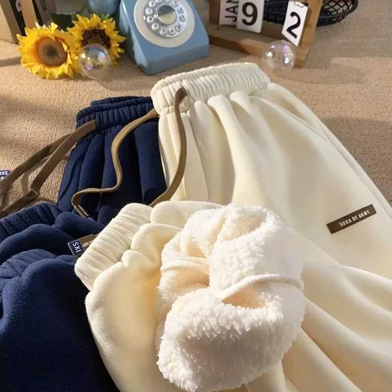 Winter Cashmere Pants Men Women Fleece Warm Thick Casual Sports Trousers High Quality Fashion Drawstring Jogger Sweatpants M3XLXJ250904