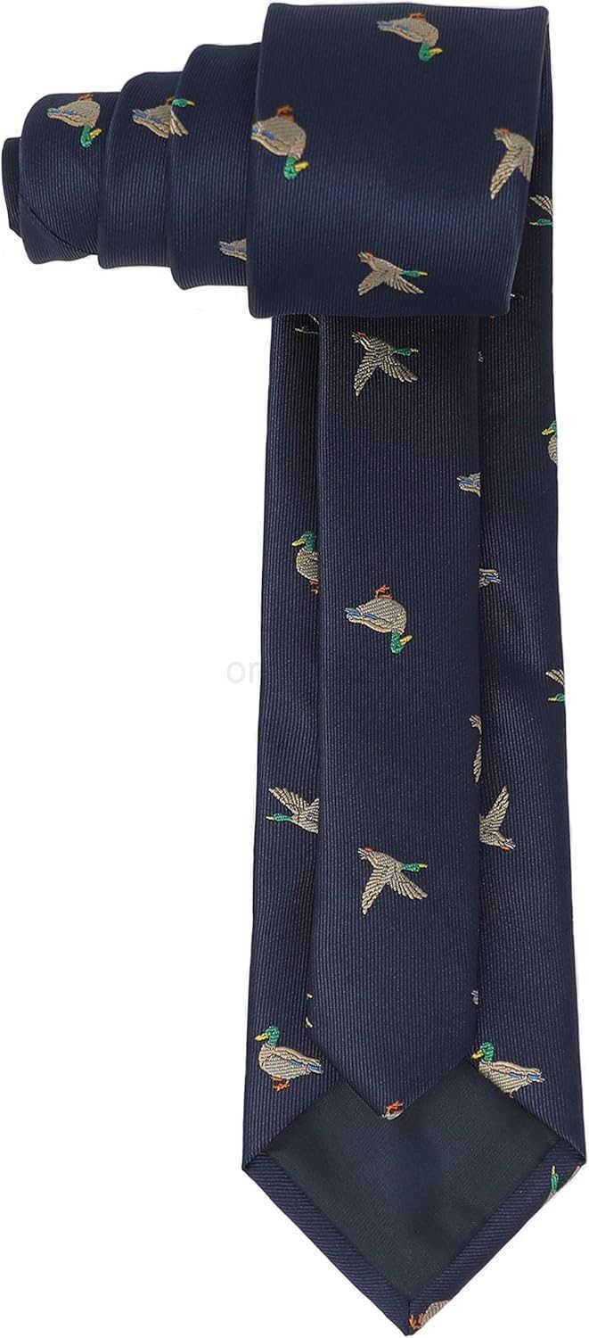 Tie With Box Wild Animal Duck Navy NecktieW250904