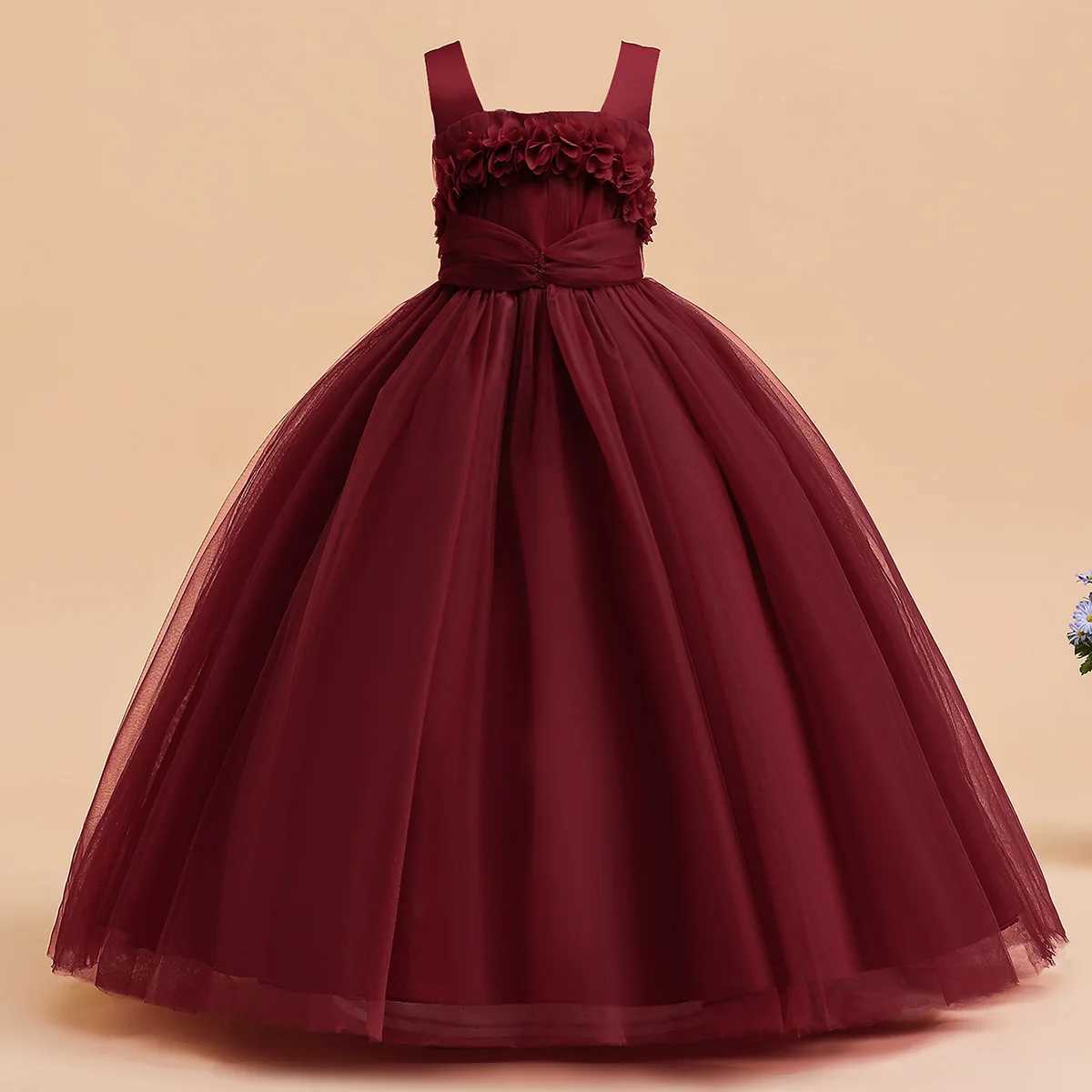 Christmas Princess Dress Teen Girls Bridesmaid Clothes Flower Girl Dresses For Wedding Prom Gown Kids Birthday Party Dresses Z250904