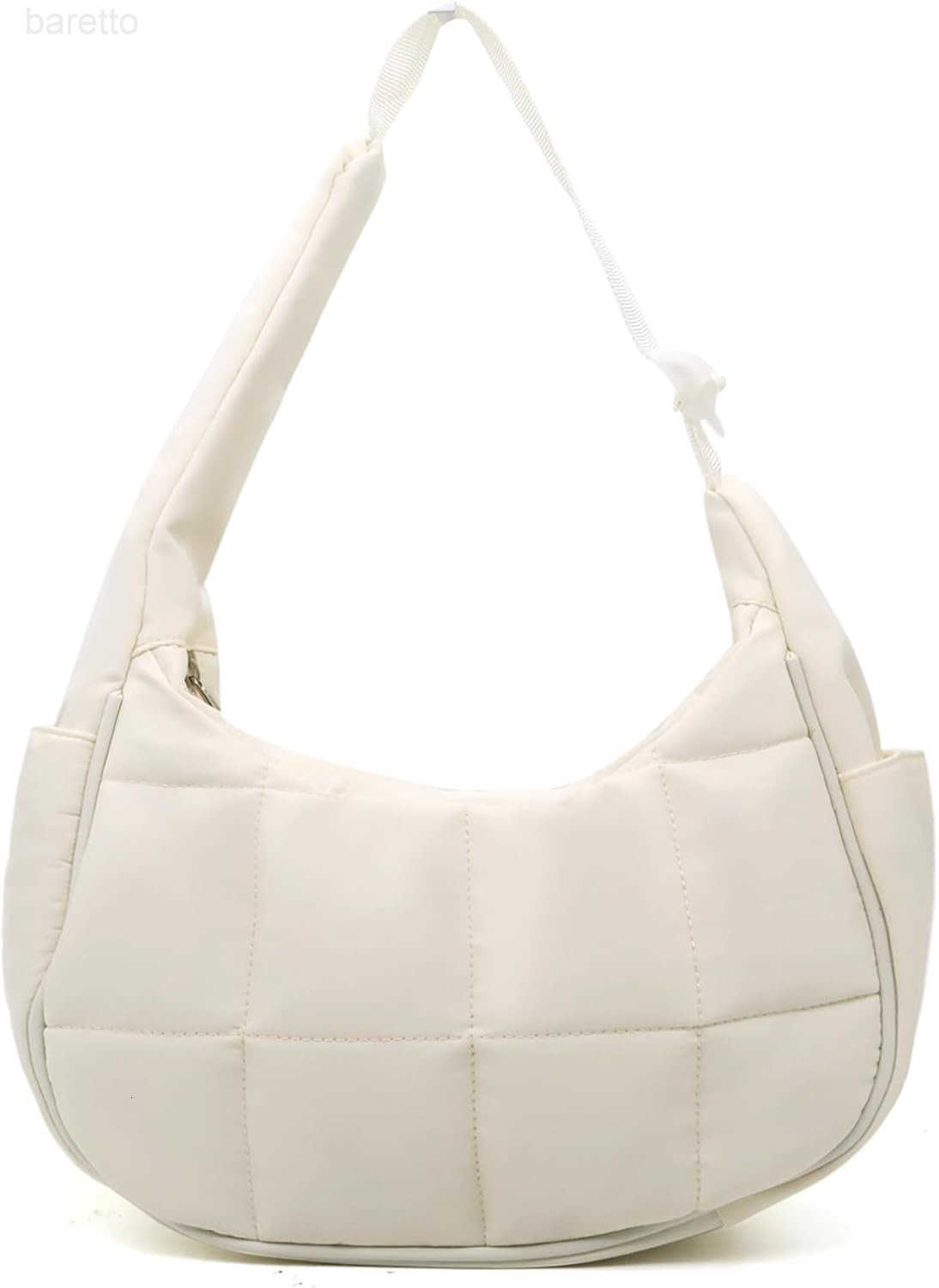 Puffer Crescent Shoulder Bag for Women Nylon Crescent Bag Trendy Crescent Sling Bag Small Tote Bags M250903