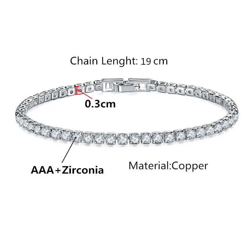 Hip Hop Bling d Out Cubic Zirconia Bracelet Tennis Chain Bracelets Women Men CZ Link Chain BFF Jewelry White Black PulserasXJ250904