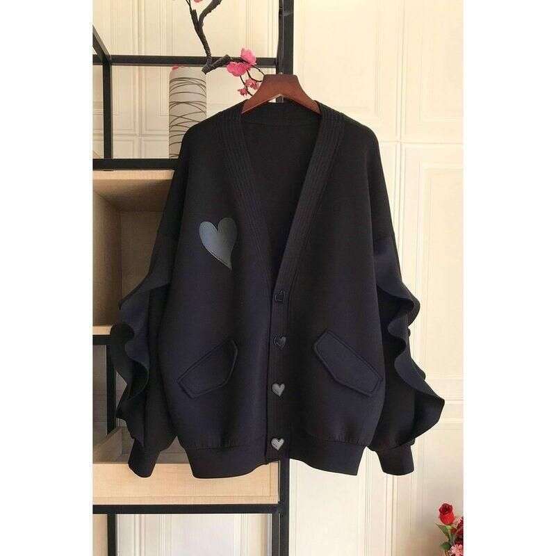 Women's Clothing Large Size 2 300 Catties Fat Mm Loose Casual Love Space Cotton Ruffled Bat Sleeve Women's Clothing