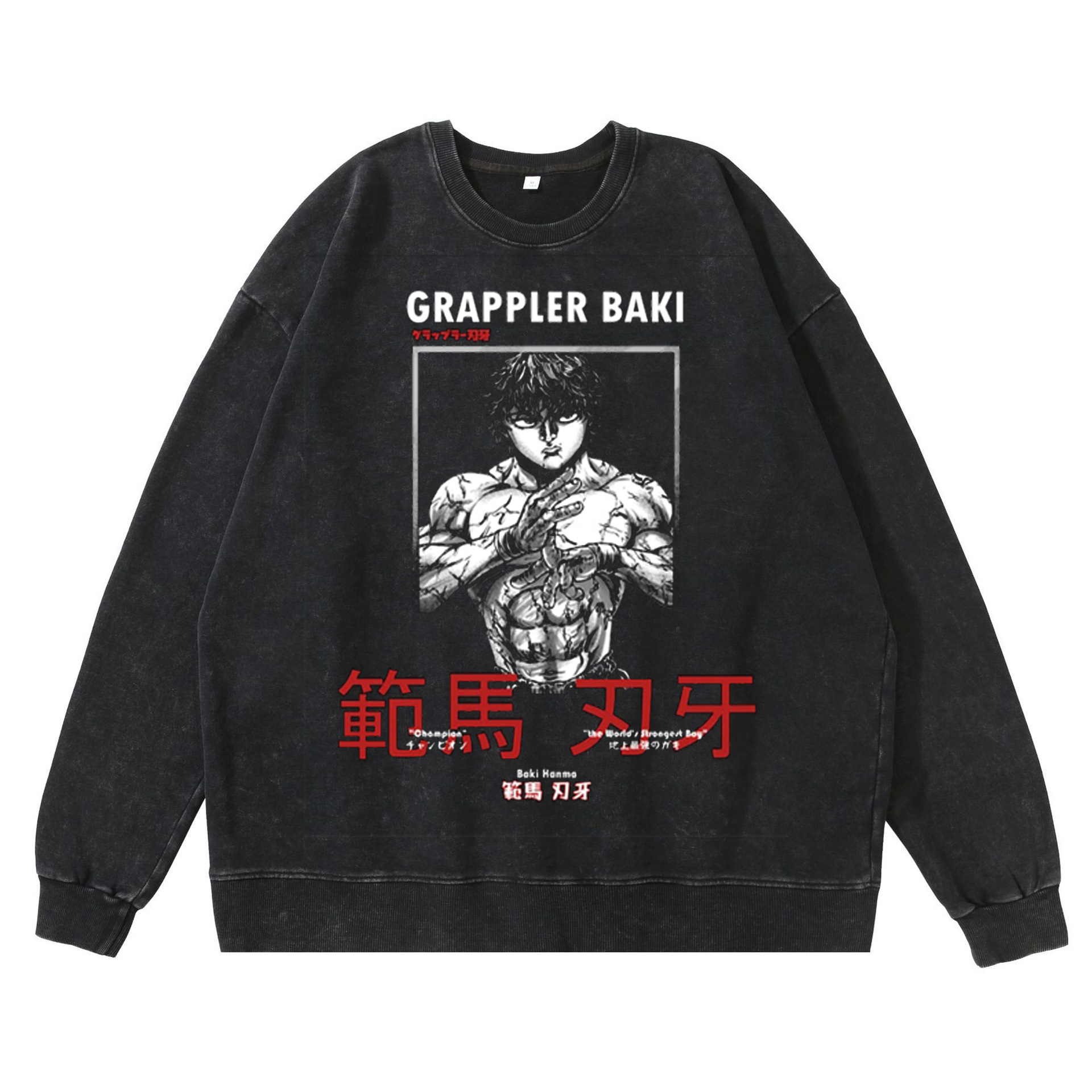 Authentic Anime Influence Garment: Durable High Density Cotton Baki's Unique Americana Flavored Faded T-Shirt - TT8291