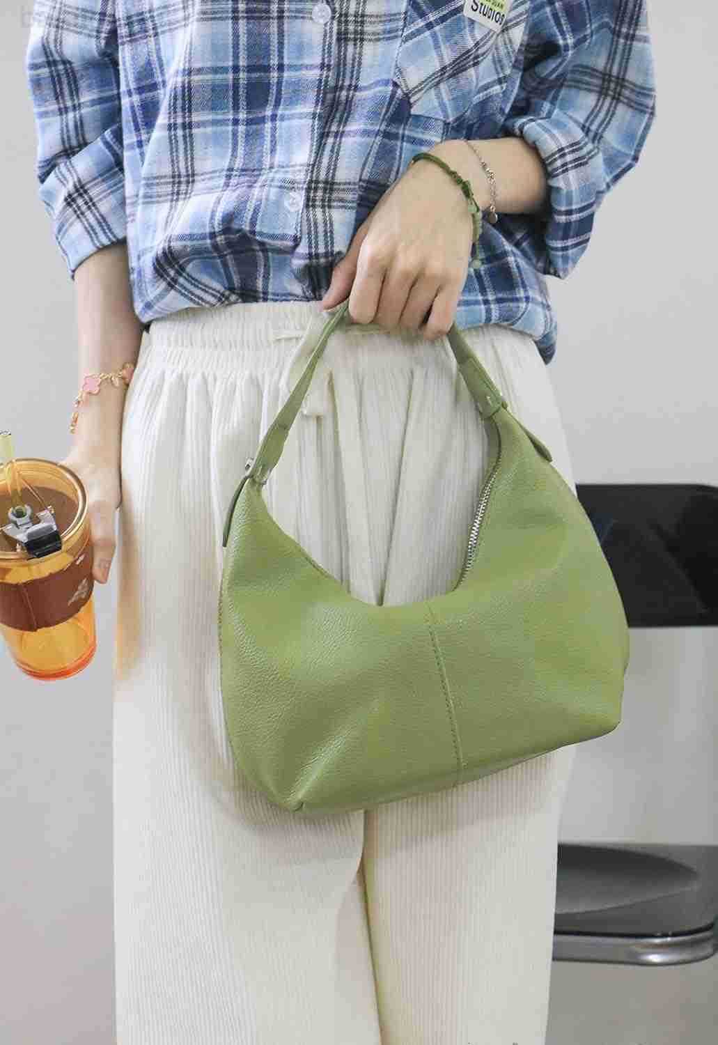 Crescent Shoulder Bags for Women Vegan Leather Hobo Handbag Slouchy Tote Purses M250903