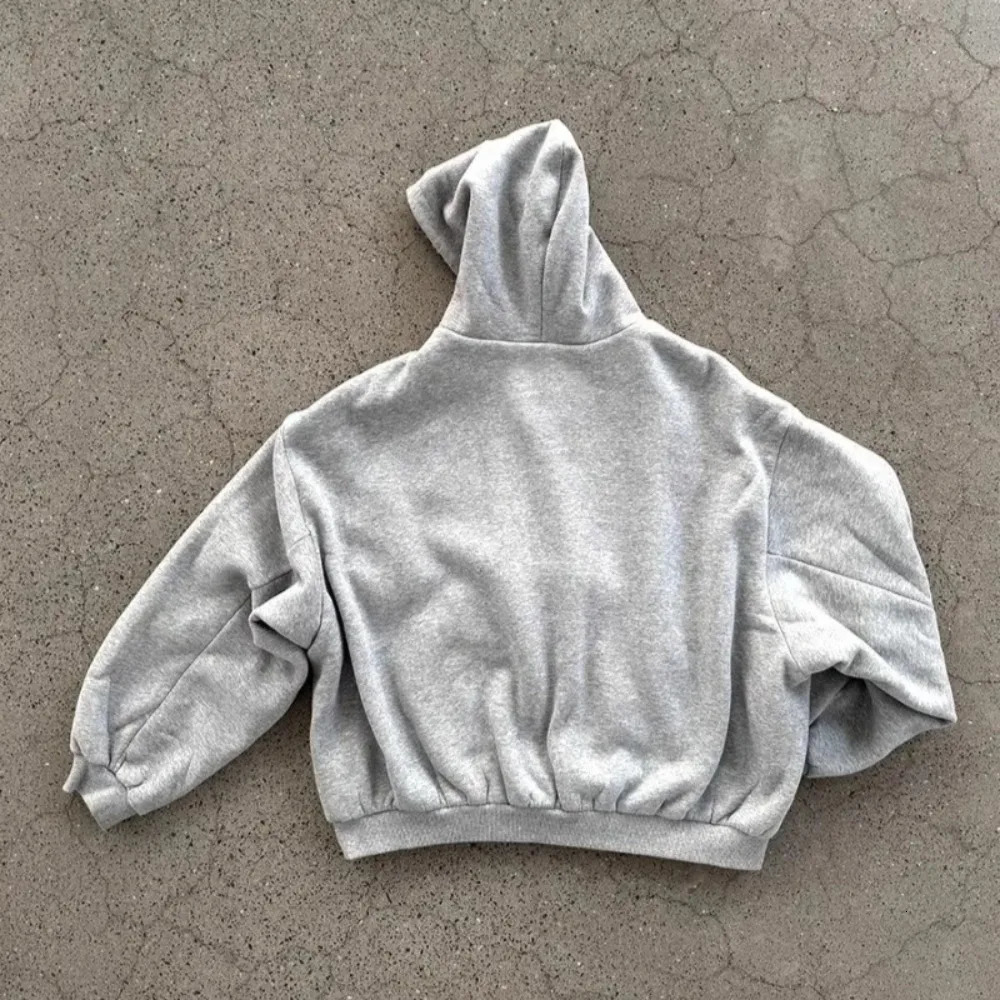 Grey Casual Spring Oversized Reversible Hoodies Women Men Streetwear Clothes Hoodie With Plaid Lining Sweatshirt Tops 250904