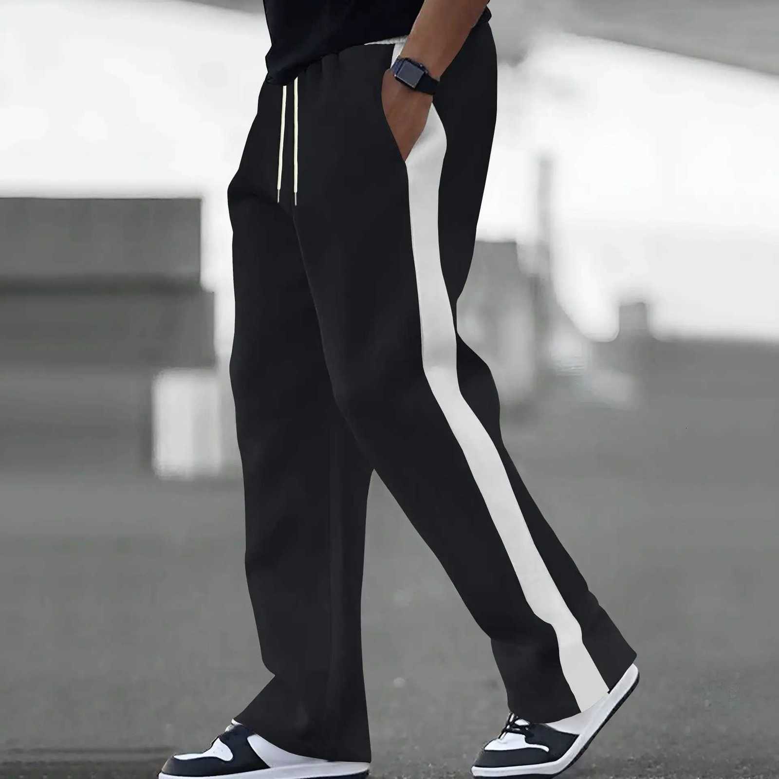 Spring and Autumn of 2025 mens casual pants will be a major release loose colorblocking and sporty straightleg sweatpantsXJ250904