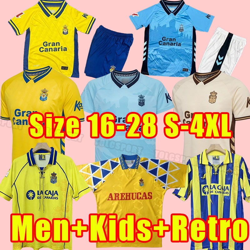 4XL 3XL Las Palmas 25 26 UD Soccer Jerseys JONATHAN VIERA ROBER A. Lemos Araujo RODRYGO ONTIVEROS CASTRO MALAGUISTA football shirt top men kids Retro 1995 96 1997 98
