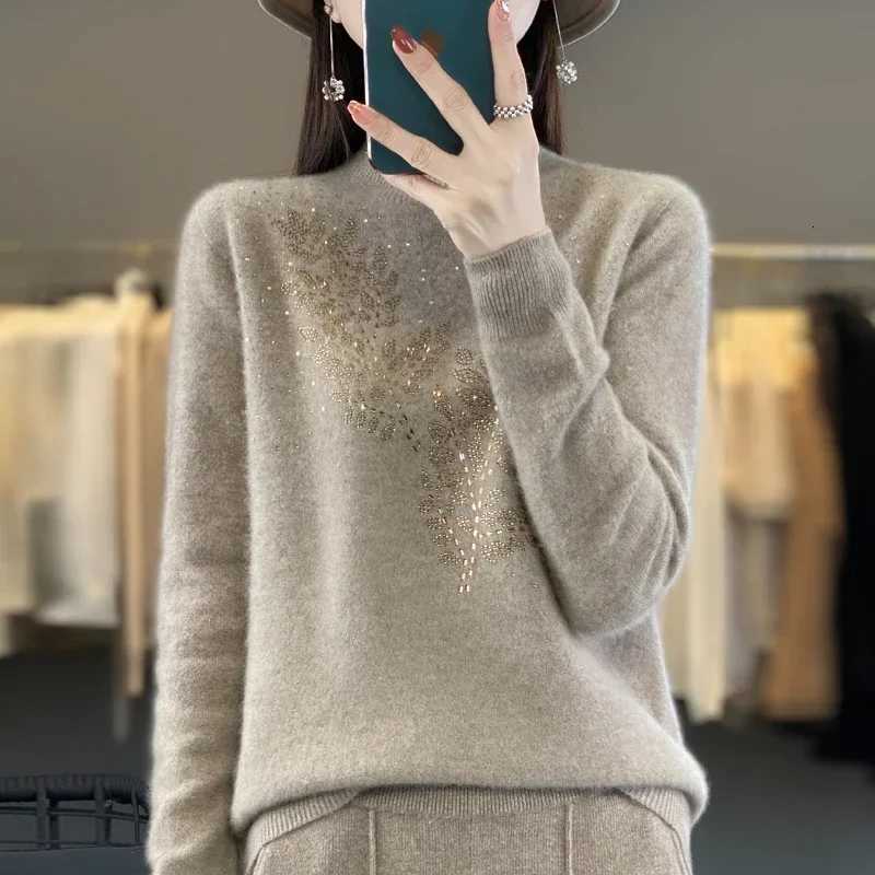 Women Sweaters Thick Warm Autumn Winter Mock Neck Fashion Pullovers Long Sleeve Basic Jumper Knit Bottoming Shirt Korean Sweater M250904