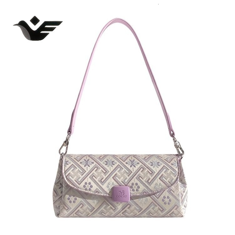 Feiyan Free Shipping New Designer Bag Luxury Shopping Bag Intangible Cultural Heritage Chinese Style Embroidered Baguette Bag 2025 Spring New High-end