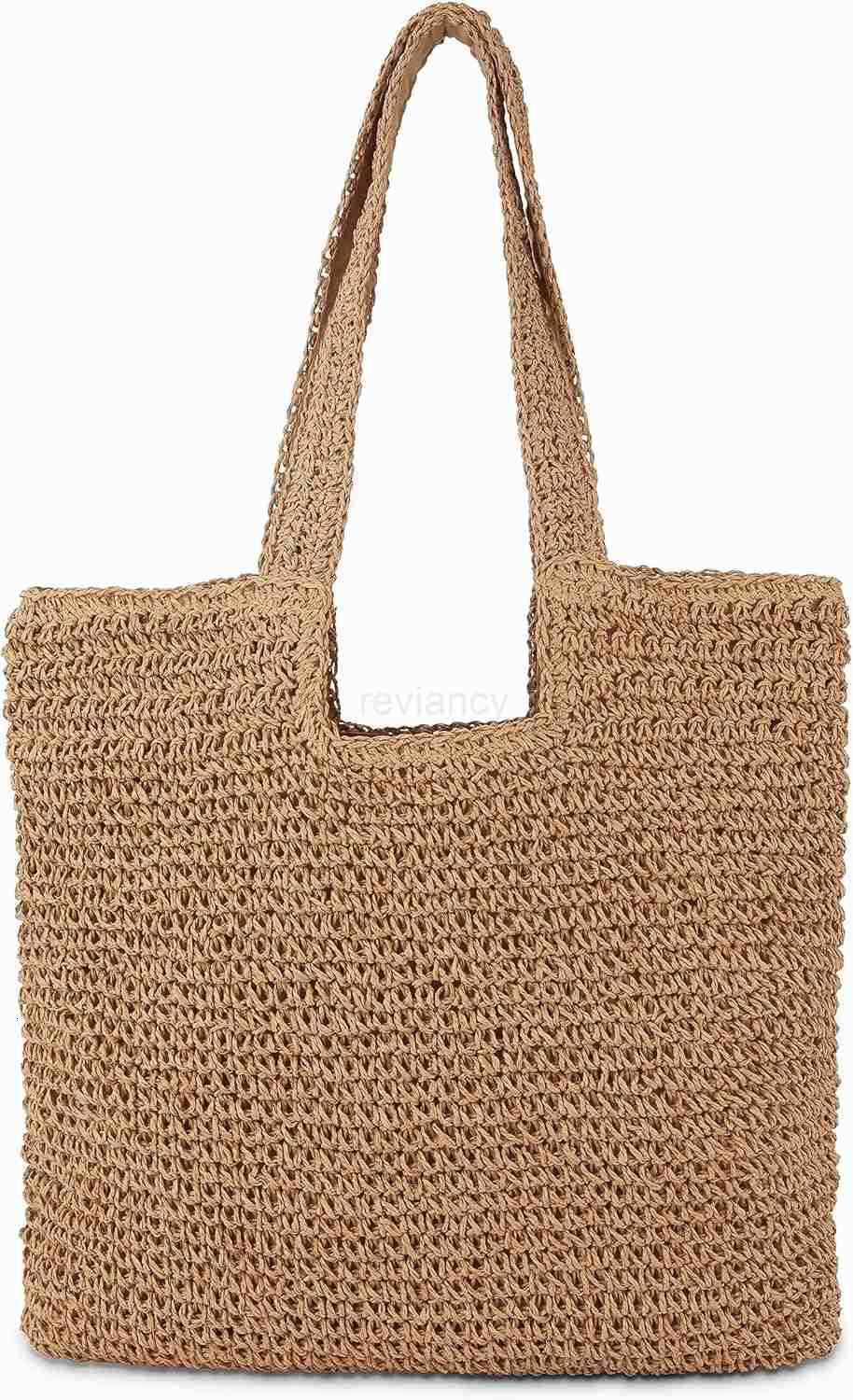 Tote Bag Large Summer Boho Woven Bags Rattan Handmade Shoulder Handbags for WomenW250904