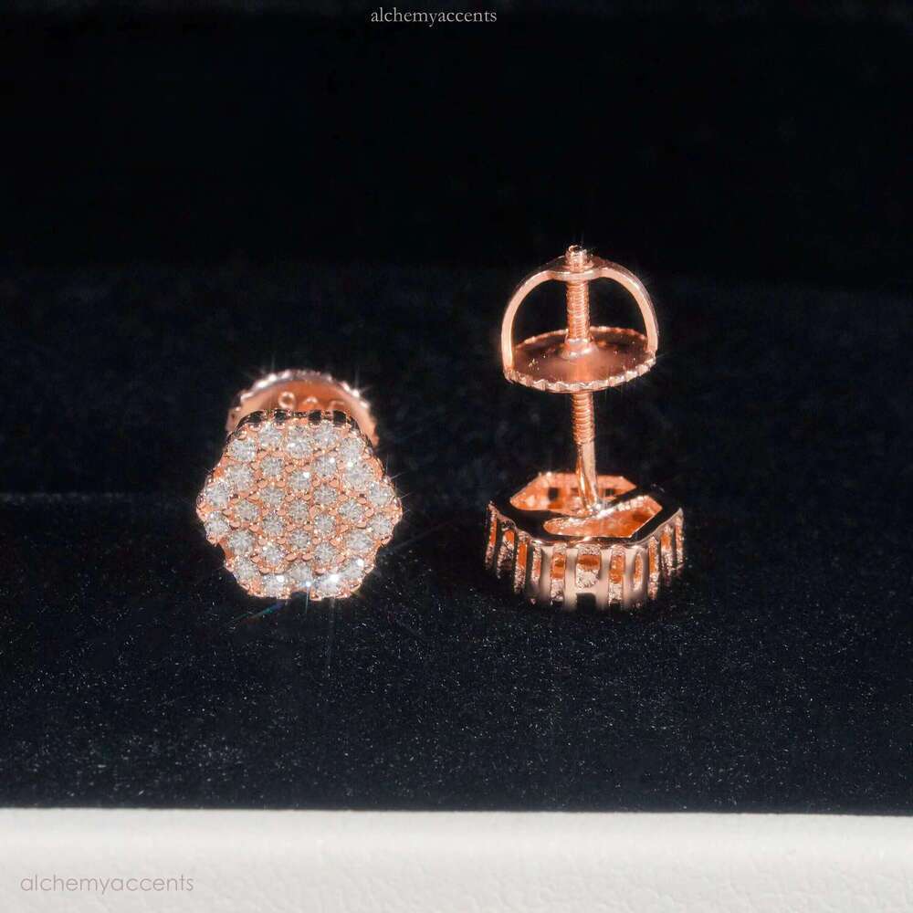 Cheapest Earring Hip Hop Jewelry Gold Plated Sterling Sier Iced Out VVS Dia Moissanite Screw Stud Earrings