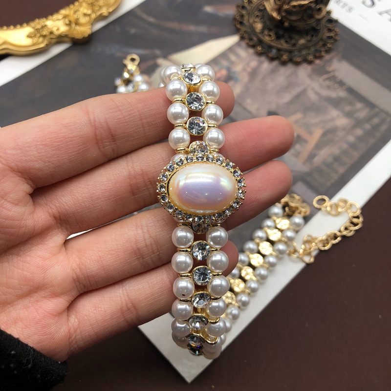 Luxury Necklaces Designer Jewelry Vintage Multilayer Pearl Chokers for Women Mabe pearl colorful Crystal Necklace Evening gown accessories Holiday gif