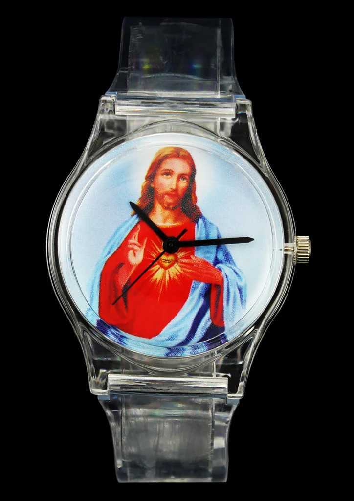 God Christ Cross Virgin Mary Sacred of Jesus Redentor Easter Religious Quartz Wrist Watch X250904