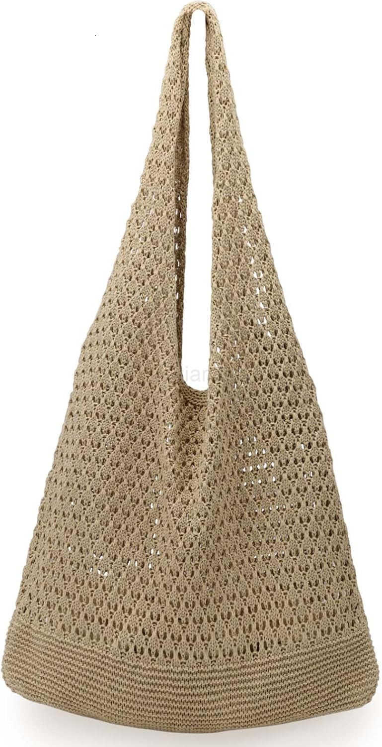 Crochet Bags for Women Summer Beach Tote Aesthetic Hippie Knit BagW250904