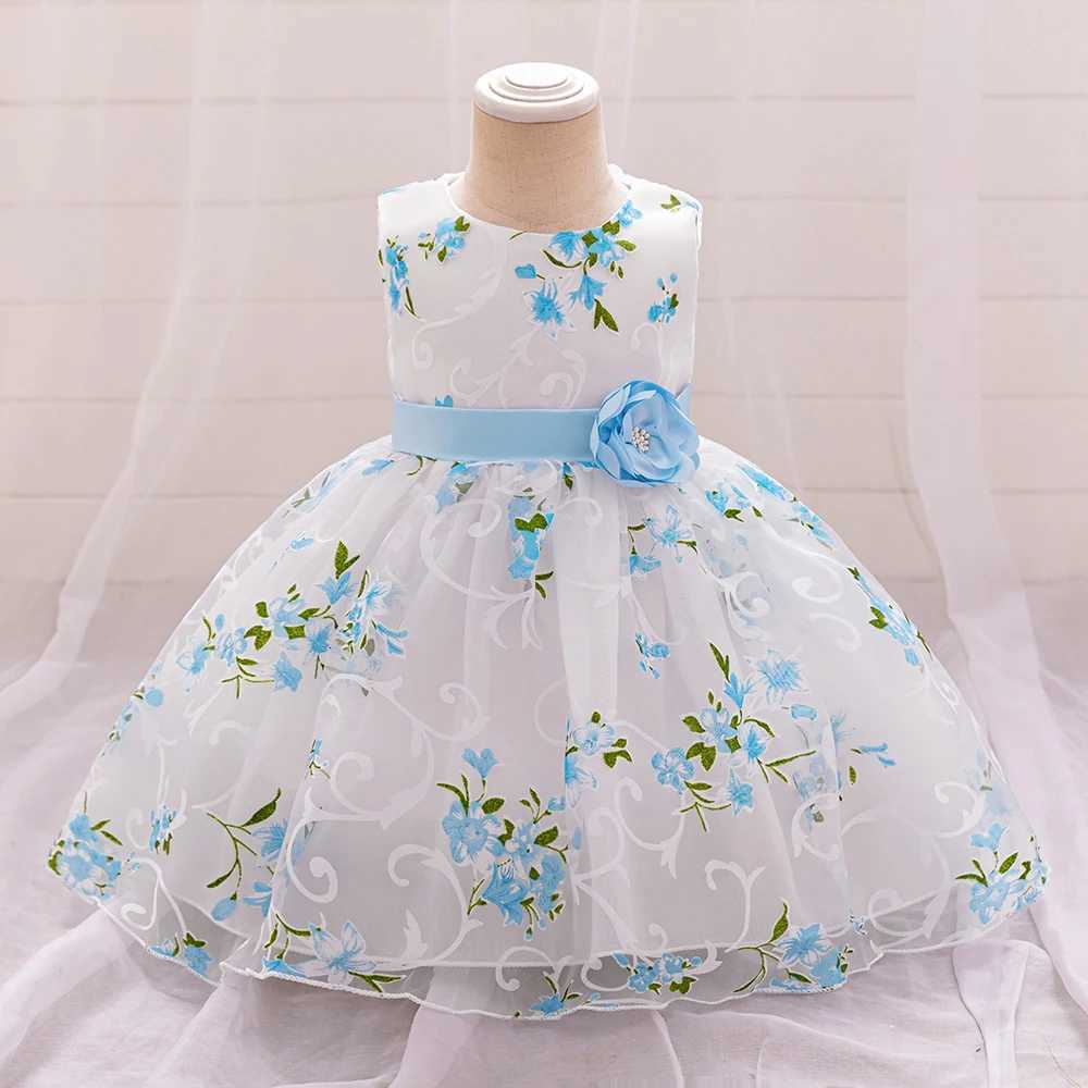 Kids Summer Dress For Girls Wedding Costume Floral Printing Birthday Princess Party Dresses 2-10 Years Children Girl Clothes Z250904