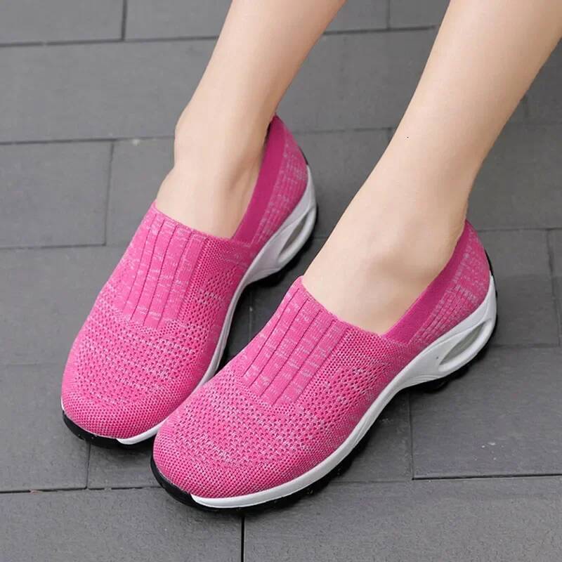 Slip-On Women Walking Shoes Orthopedic Diabetic Ladies Platform Mules Mesh Lightweight Slippers Wedge Female Sneaker ddmysaturn