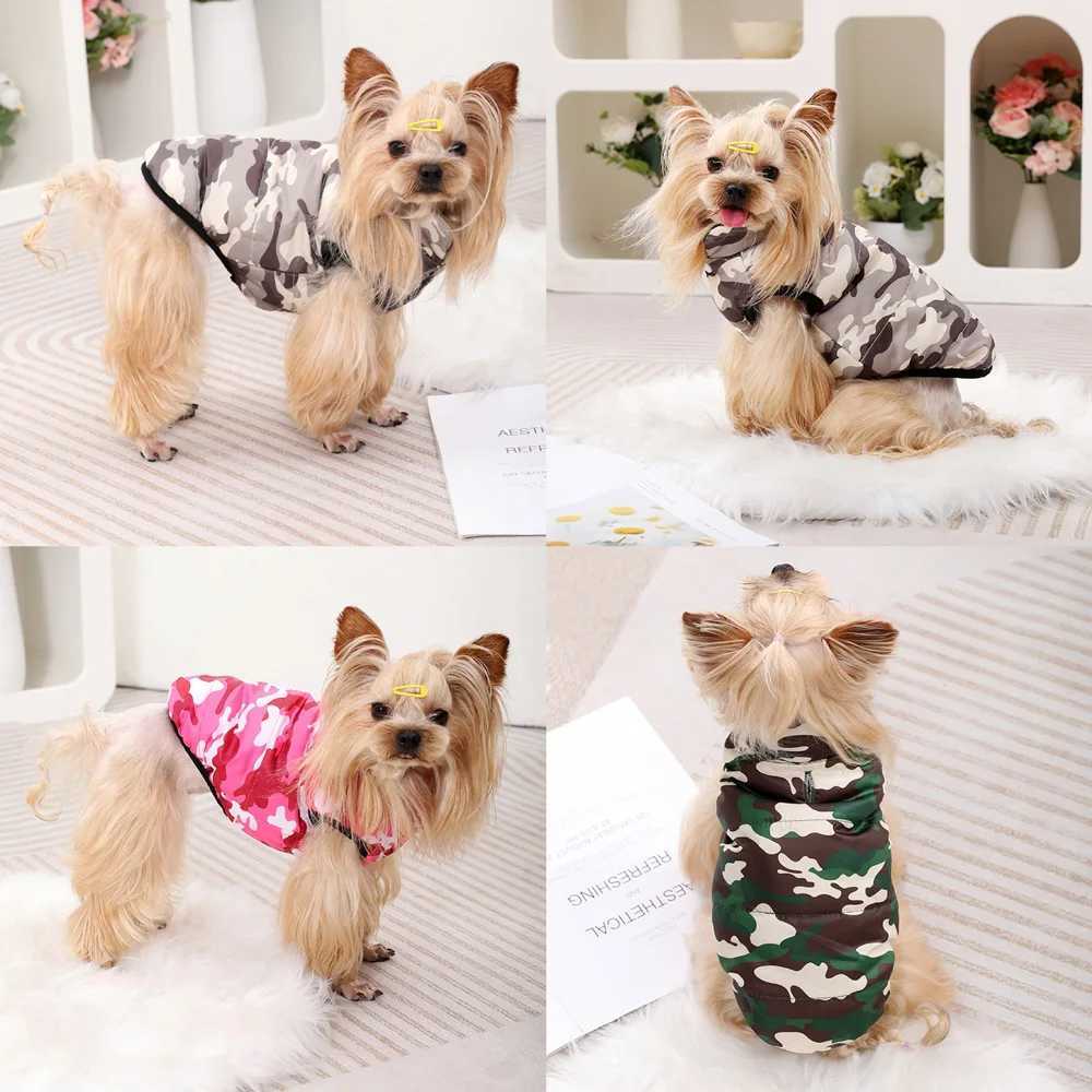 Reversible Dog Clothes For Small Medium Dogs Cats Winter Warm Puppy Lightweight Coat Vest Chihuahua French Bulldog Pet Clothing W250904