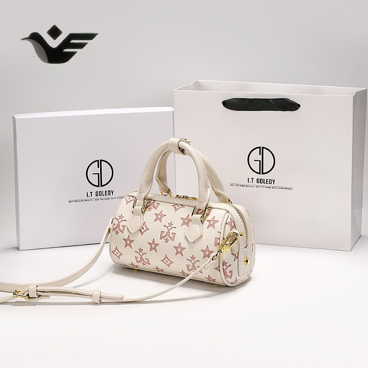 Feiyan Free Shipping New Designer Bag Luxury Shopping Bag High-end Fashion Versatile Single Shoulder Handbag Exquisite Niche Embossed Boston Bag For W