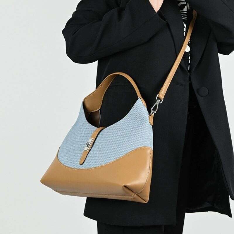 Women's Bags High Grade Contrast Color Niche Design For Women New Dumpling Genuine Leather Commuter Handbag Shoulder Messenger Bag