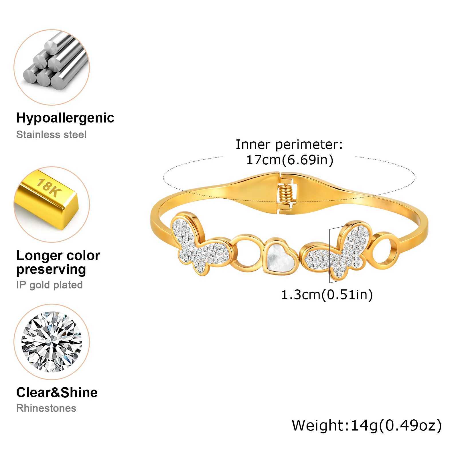 Luxurious Bracelet Stainless Steel Jewelry Sparkling Rhinestones Bangles Trend Gold Color Bracelet For Women Gift Y250904