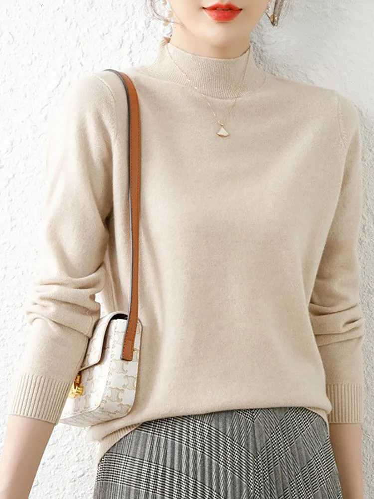 Autumn Winter Bottom Sweaters Women Fashion Chic Turtleneck Pullover Slim Long Sleeve Knitted Jumpers Soft Warm Pull Femme Top M250904