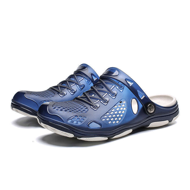 Slippers Summer Autumn Jelly Shoes Breathable Beach Sandals Lightweight Large Size Men's Semi-Transparent Clogs