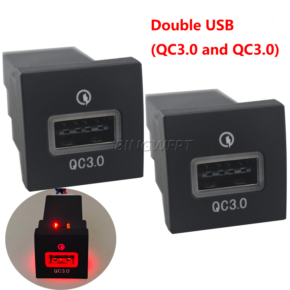 For VW Golf 6 MK6 Jetta 5 Scirocco 2006 - 2012 Car USB Charger PD Quick Charge QC3.0 Phone Charging Adapter Outlet Button
