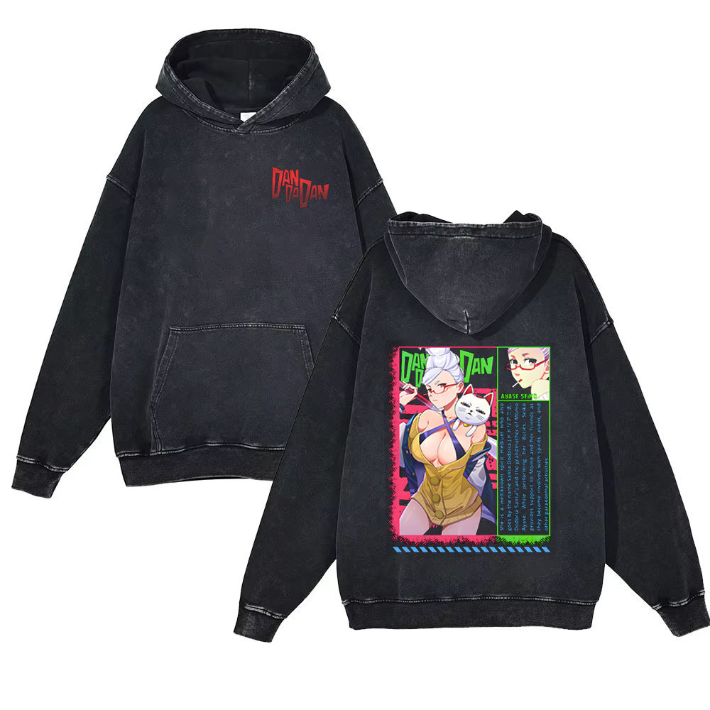 dandadan Anime Merchandise New Cartoon Collection 440g Heavyweight Pre-Washed Hoodie for Men & Women Trendy Style - VT2640