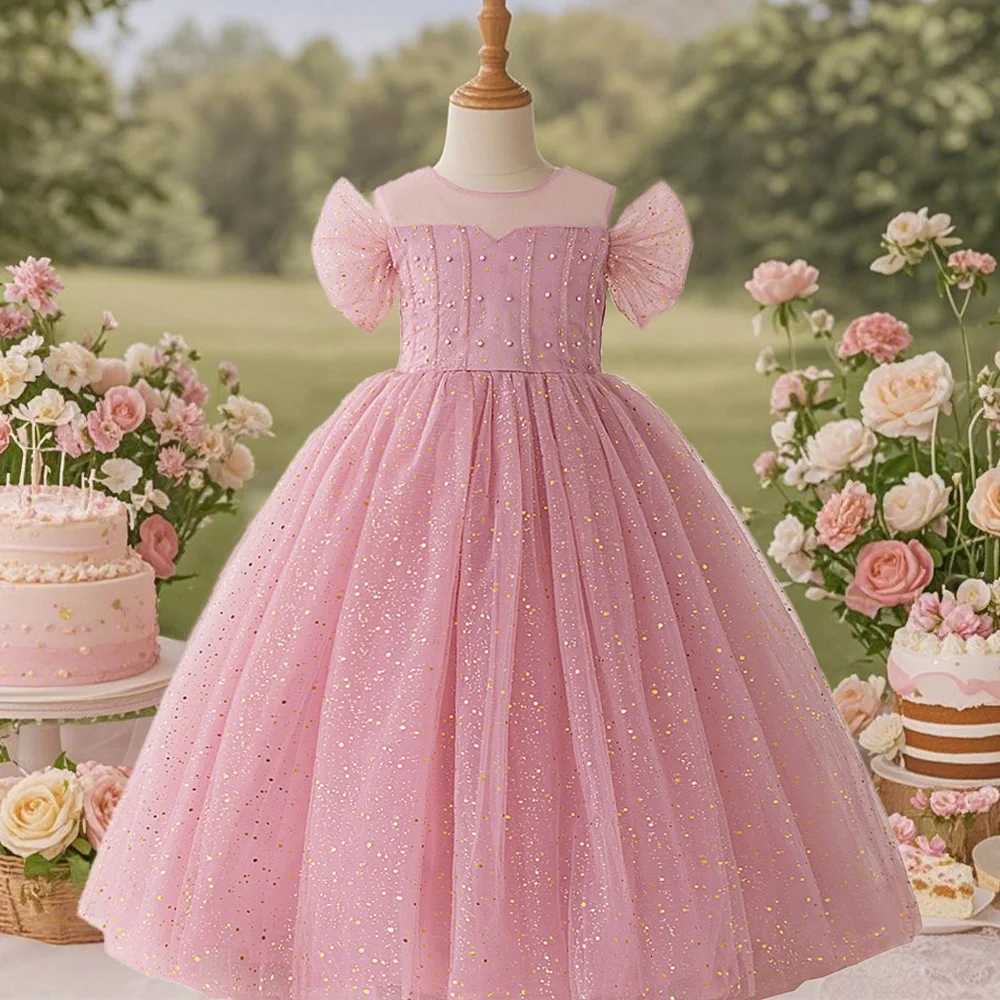 Pink sequined mesh princess dress is perfect for little girls perfect for birthdays parties weddings and holidays. Z250904