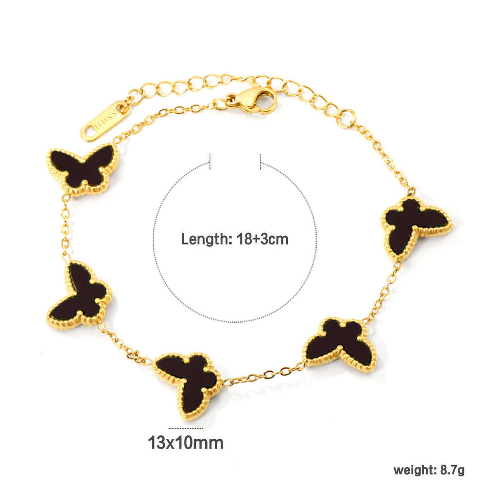 Bestselling Light Style Hand Jewelry Ins Fashionable Elegant Simple Versatile Butterfly Element Stainless Steel Bracelet for Women