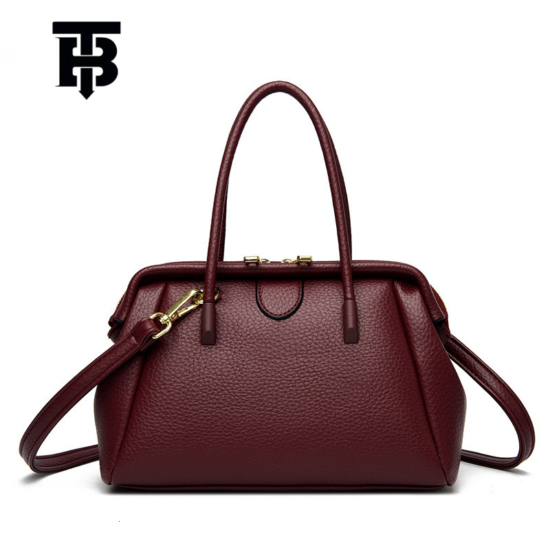 TB BHULAMTE 2025 New Litchi Pattern Boston Bag Crossbody Bag Designer s bag Women's Handbag Simple Versatile Large Capacity Shoulder Bag