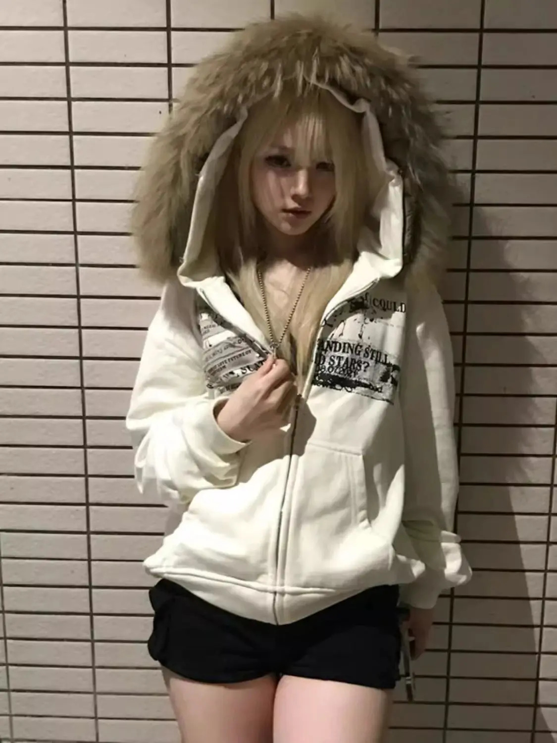 Vintage Y2k Letter Kawaii Hoodies Women Slim Top Harajuku Korean Hooded Winter Clothing 2000s Gothic High Street Zipper Hoody 250904