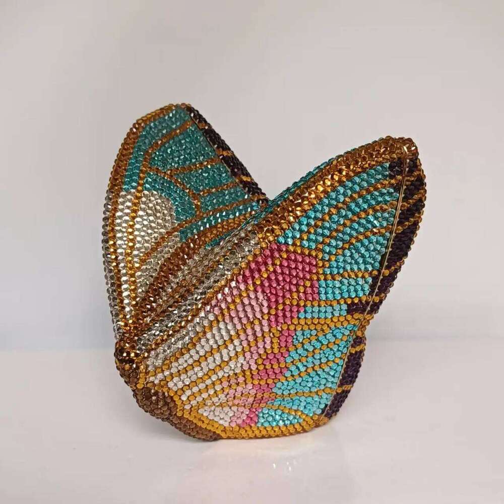 Women Butterfly Dias Clutch Purse Metal Gems Evening Bags Dinner Party Handbag and Purses Bridal Crystals Bag
