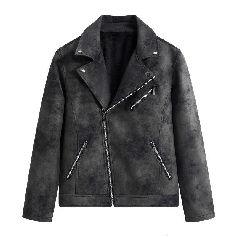 New American Style Leather Jacket High-end Tie-dye Washed Matte Craft Trendy Fashion