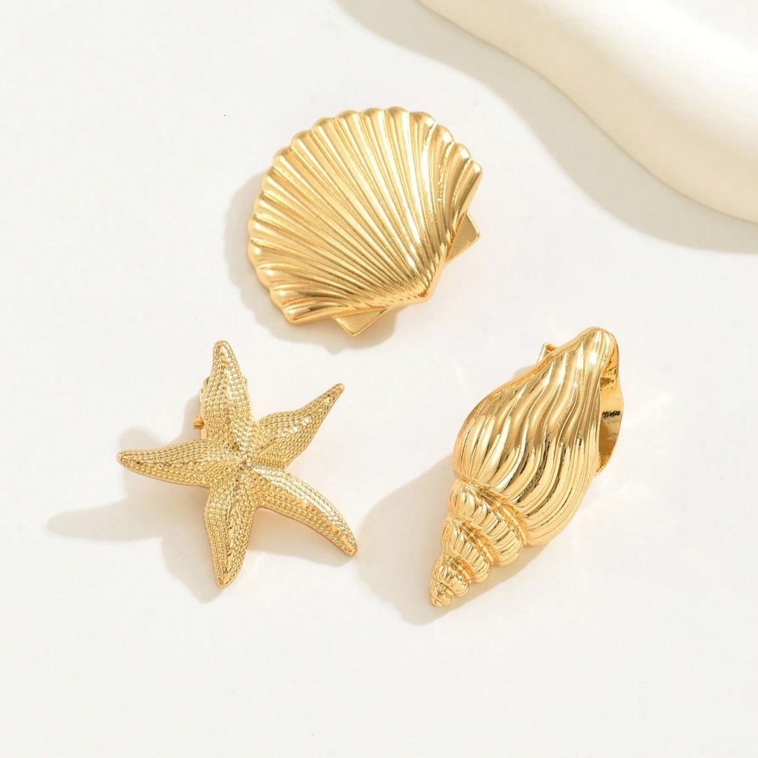 Ins Super Popular Shell Starfish Hair Clip Hairpin for Women 2025 New Side Designer luxury free shipping Clip Forehead Bangs Clip Vacation Style Hair 