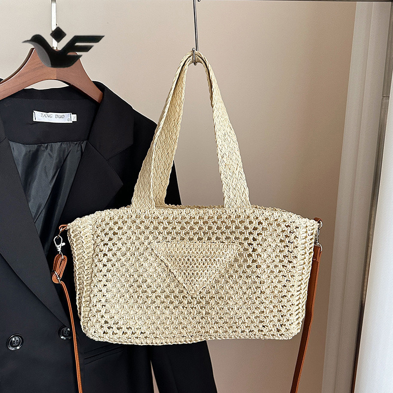 Feiyan Free Shipping New Designer Bag Luxury Shopping Bag Beach Vacation Bag Large Capacity Handheld Straw Bag Casual Simple Hollow Shoulder Bag Versa