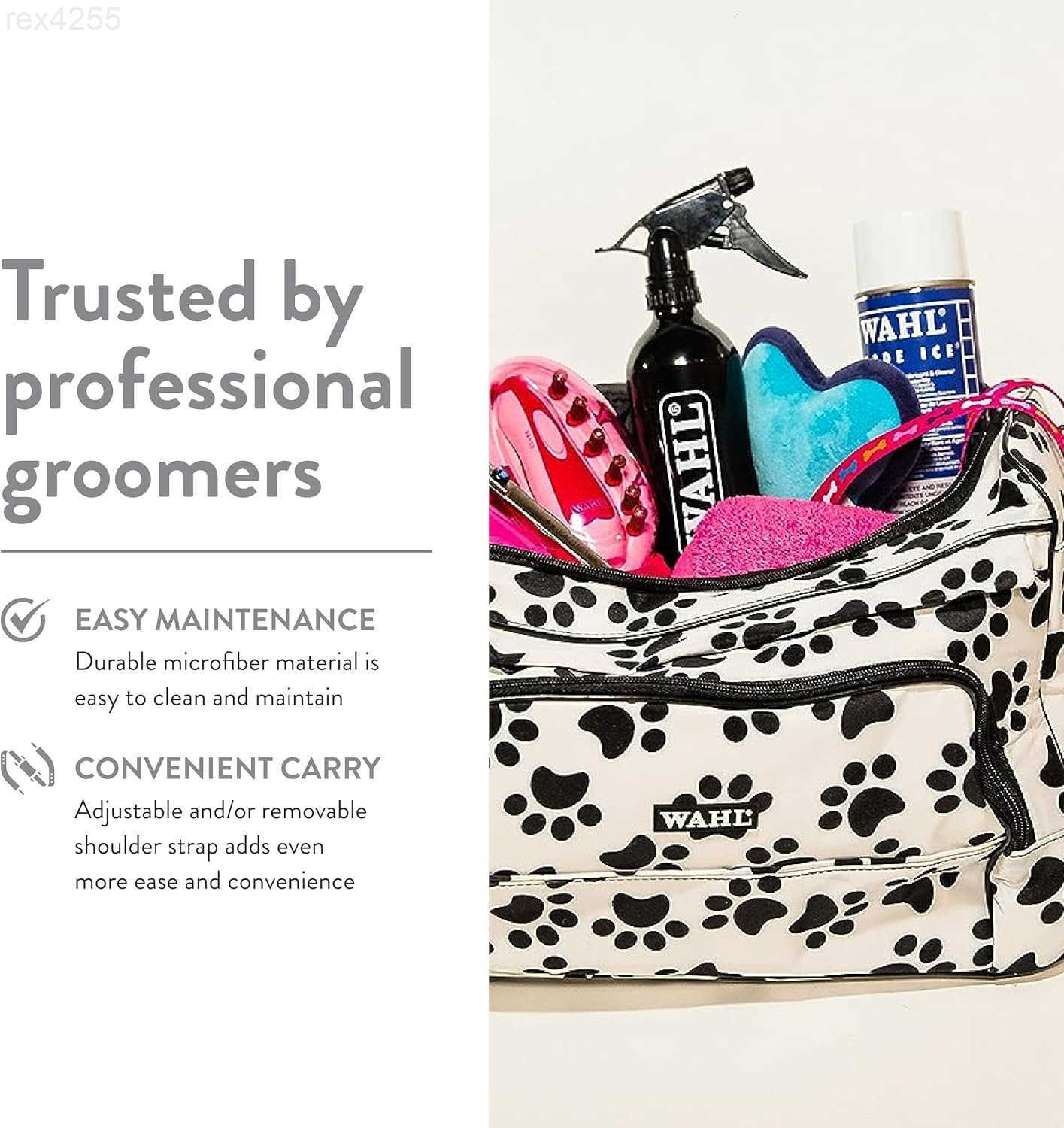 Professional Animal Travel Tote Bag with Zipper Travel Bag Storage Pack for Grooming Supplies for Dog Cat Pet Groomers 288 Inches Turquoise Paw Print 