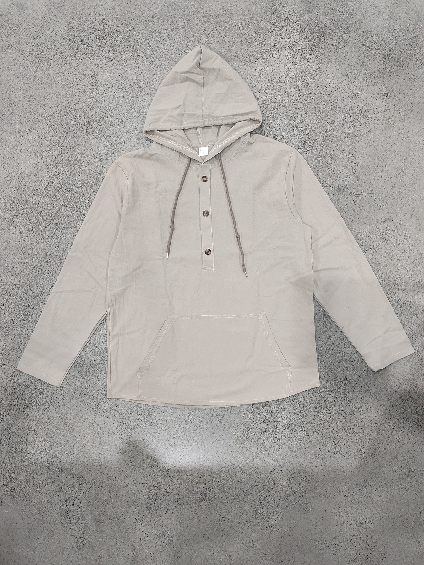 Men's Hoodie Long Sleeve Shirt Cotton Linen Blend Pullover Casual Oversized Beach T-Shirt for Fall European size: S-3XL