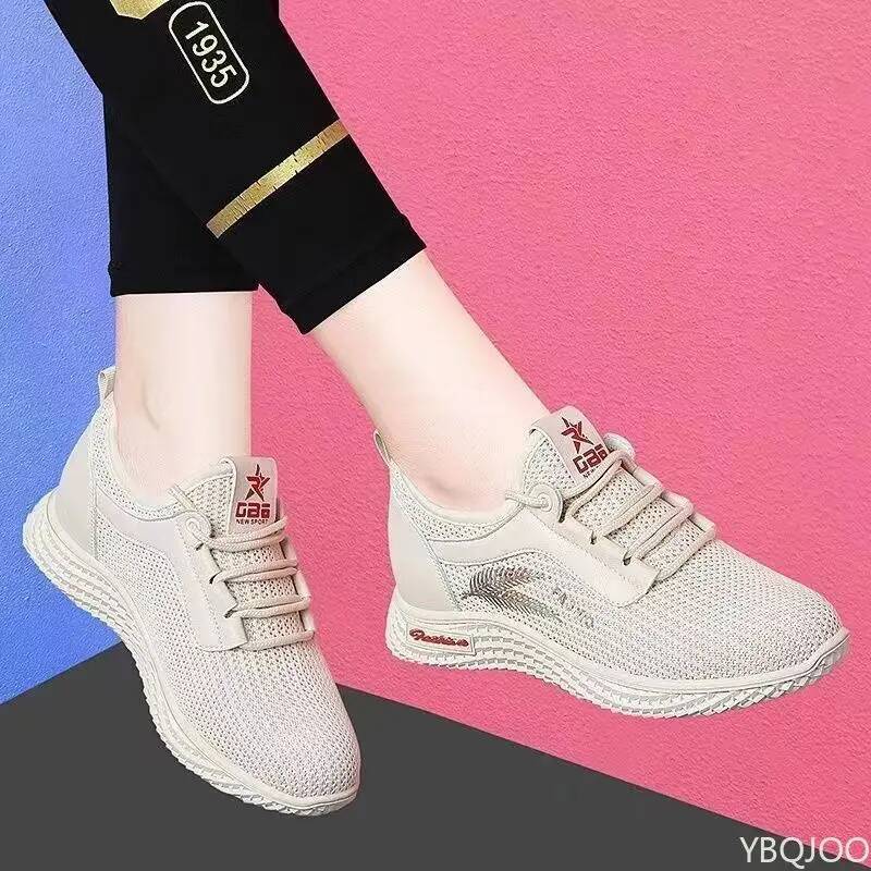 2025 Breathable Shoes Versatile trendy mom Flats Women's Wear resistant Sneakers Soft soled comfort casual ladies shoes Mujer ddmysaturn