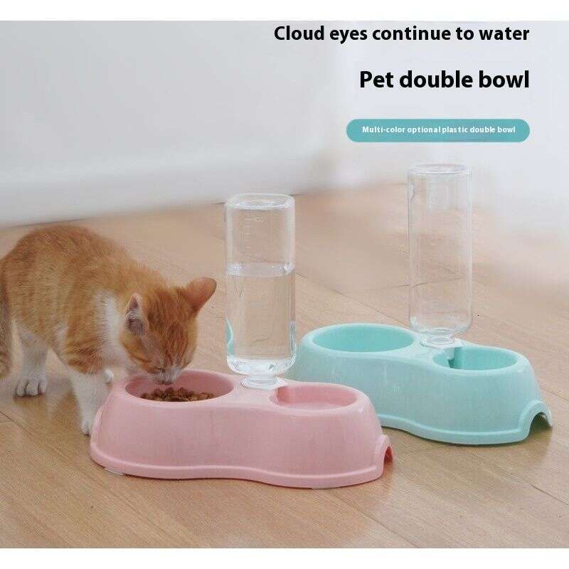 famous brand Havoins Double Plastic Drinking Pot Automatic Water Dispenser Cat Pet Bowl